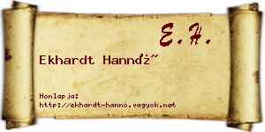 Ekhardt Hannó névjegykártya